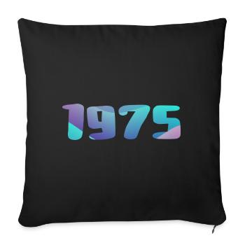 Cadeau Anniversaire 1975 Millésime 1975 Rétro 1975 - Housse de coussin décorative 45 x 45 cm - noir - Devant