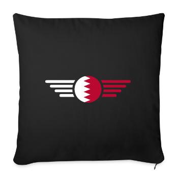 J’aime Bahreïn, T-shirt design de style élégance - Housse de coussin décorative 45 x 45 cm - noir - Devant