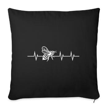 Heartbeat of a beekeeper - Sofa pillowcase 17,3'' x 17,3'' (45 x 45 cm) - black - Front
