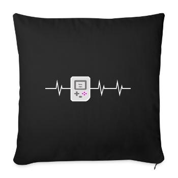 Press Start - I love Retro Gaming - Sofa pillowcase 17,3'' x 17,3'' (45 x 45 cm) - black - Front
