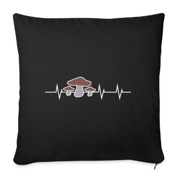 Champignon Heartbeat - Housse de coussin décorative 45 x 45 cm - noir - Devant