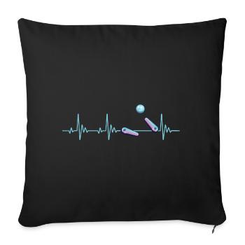 Pinball Rétro Jeu d’arcade Idée de cadeau - Housse de coussin décorative 45 x 45 cm - noir - Devant