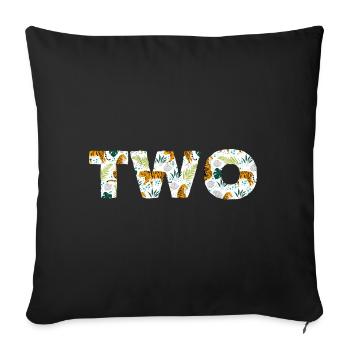 Jungle Birthday Children Tiger 2 years old - Sofa pillowcase 17,3'' x 17,3'' (45 x 45 cm) - black - Front