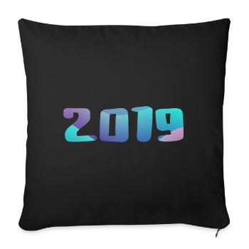 Birthday Gift 2019 Vintage 2019 Retro 2019 - Sofa pillowcase 17,3'' x 17,3'' (45 x 45 cm) - black - Front