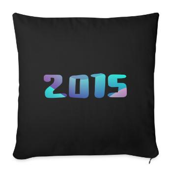 Cadeau Anniversaire 2015 Millésime 2015 Rétro 2015 - Housse de coussin décorative 45 x 45 cm - noir - Devant