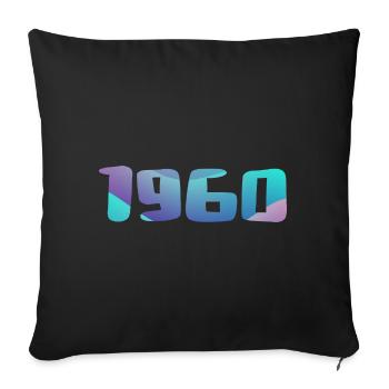 Cadeau Anniversaire 1960 Millésime 1960 Rétro 1960 - Housse de coussin décorative 45 x 45 cm - noir - Devant
