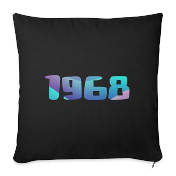 Cadeau Anniversaire 1968 Millésime 1968 Rétro 1968 - Housse de coussin décorative 45 x 45 cm - noir - Devant