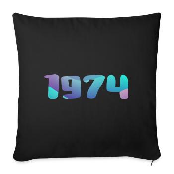 1974 Birthday Gift Vintage 1974 Retro 1974 - Sofa pillowcase 17,3'' x 17,3'' (45 x 45 cm) - black - Front