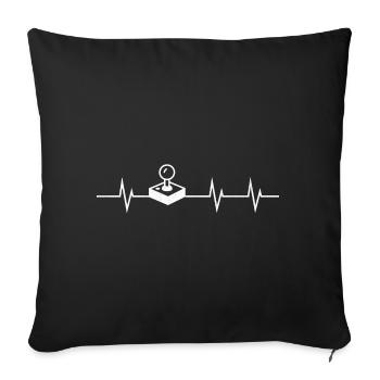 Heartbeat of a Gamer - Game Over? Never. - Sofakissenbezug 45 x 45 cm - Schwarz - Vorne