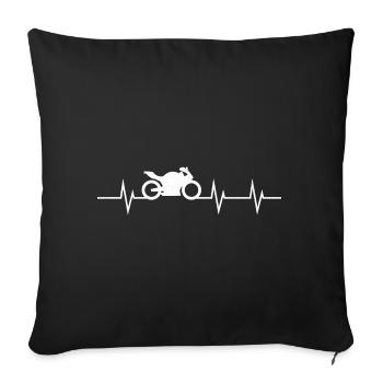 Heartbeat of a biker - Born to be free - Sofa pillowcase 17,3'' x 17,3'' (45 x 45 cm) - black - Front