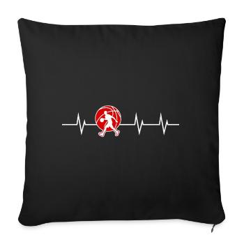 Heartbeat of a Basketball Player - Sofa pillowcase 17,3'' x 17,3'' (45 x 45 cm) - black - Front