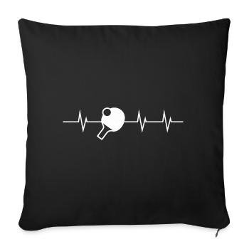 Heartbeat of Table Tennis - Sofakissenbezug 45 x 45 cm - Schwarz - Vorne