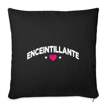 Future Maman Enceinte Grossesse Enceintillante - Housse de coussin décorative 45 x 45 cm - noir - Devant