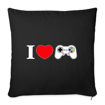 I love gaming - Sofa pillowcase 17,3'' x 17,3'' (45 x 45 cm) - black - Front
