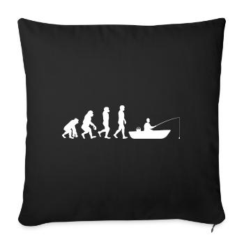 Evolution Bateau pêche - Housse de coussin décorative 45 x 45 cm - noir - Devant