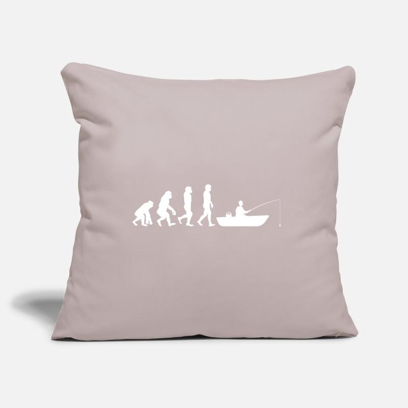 Evolution Bateau pêche Housse de coussin décorative 45 x 45 cm
