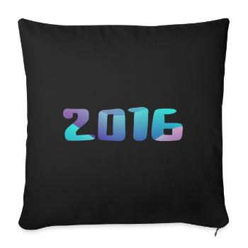 Geburtstagsgeschenk 2016 Jahrgang 2016 Retro 2016 - Sofakissenbezug 45 x 45 cm - Schwarz - Vorne