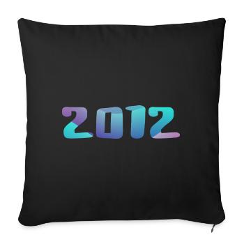 Cadeau Anniversaire 2012 Millésime 2012 Rétro 2012 - Housse de coussin décorative 45 x 45 cm - noir - Devant