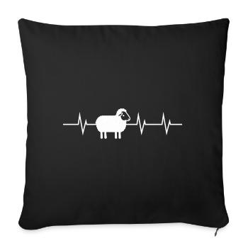 Heartbeat of a Sheep - Sofa pillowcase 17,3'' x 17,3'' (45 x 45 cm) - black - Front