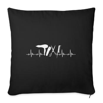 coiffeur battement de cheveux Coupe de cheveux Idée cadeau - Housse de coussin décorative 45 x 45 cm - noir - Devant