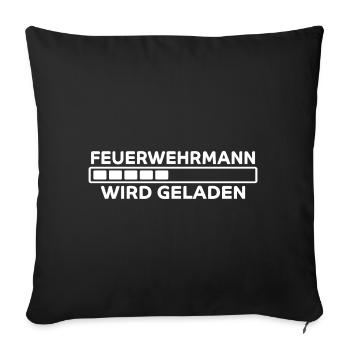 Feuerwehrmann Spruch Lustiges Feuerwehr Geschenk - Sofakissenbezug 45 x 45 cm - Schwarz - Vorne