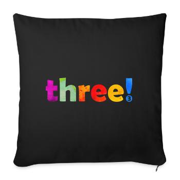 THREE 3 YEARS 3RD BIRTHDAY - Sofa pillowcase 17,3'' x 17,3'' (45 x 45 cm) - black - Front