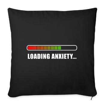 Loading Anxiety... - Sofa pillowcase 17,3'' x 17,3'' (45 x 45 cm) - black - Front