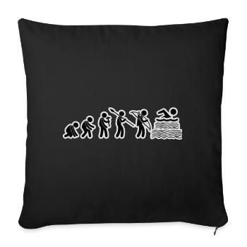 Evolution Swimming Black Grunge - Sofakissenbezug 45 x 45 cm - Schwarz - Vorne