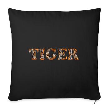 Tiger Text cool - Sofa pillowcase 17,3'' x 17,3'' (45 x 45 cm) - black - Front