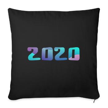 Birthday Gift 2020 Vintage 2020 Retro 2020 - Sofa pillowcase 17,3'' x 17,3'' (45 x 45 cm) - black - Front