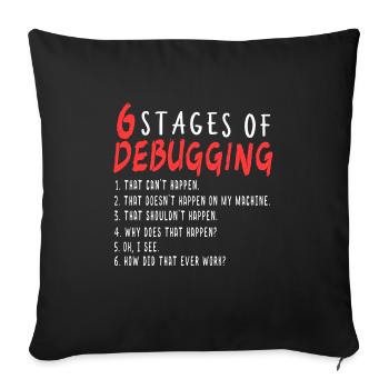 Programmateur de définition de débogage I Dépannage - Housse de coussin décorative 45 x 45 cm - noir - Devant
