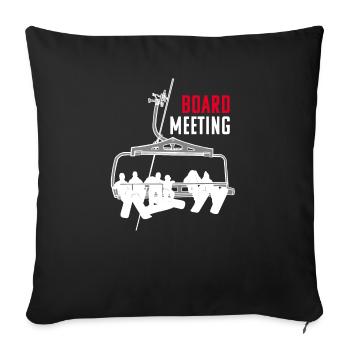 Board Meeting Snowboarding Outfit Apres Ski Party - Housse de coussin décorative 45 x 45 cm - noir - Devant