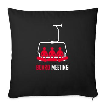 Snowboard Board Meeting ! Tenue Drôle Apres Ski - Housse de coussin décorative 45 x 45 cm - noir - Devant