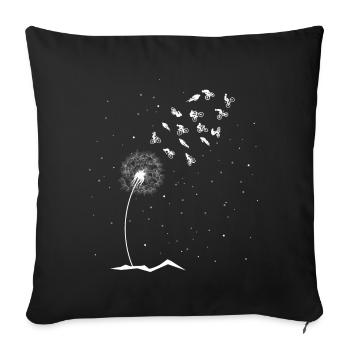 Pusteblume Cycliste - (F.m) - Housse de coussin décorative 45 x 45 cm - noir - Devant