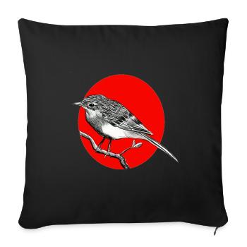 bird - Sofa pillowcase 17,3'' x 17,3'' (45 x 45 cm) - black - Front