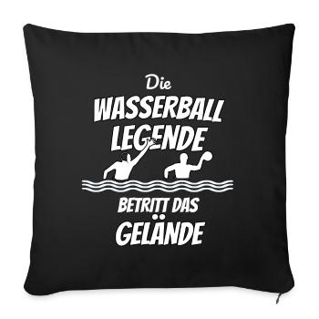 Wasserballer und Wassersport Spruch - Sofakissenbezug 45 x 45 cm - Schwarz - Vorne