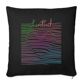 Heartbeat - Sofakissenbezug 45 x 45 cm - Schwarz - Vorne