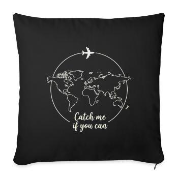 Catch me Travel Design - Sofa pillowcase 17,3'' x 17,3'' (45 x 45 cm) - black - Front