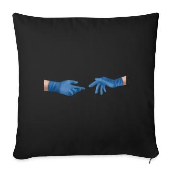 Gants de protection de Michel-Ange : drôle de médecine - Housse de coussin décorative 45 x 45 cm - noir - Devant