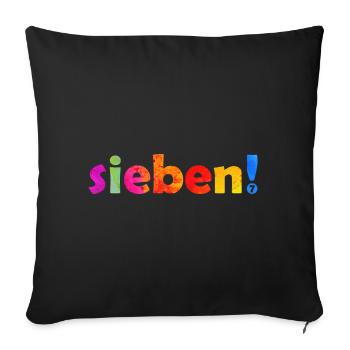 SIEBEN 7 JAHRE JUNGE 7. GEBURTSTAG - Sofakissenbezug 45 x 45 cm - Schwarz - Vorne
