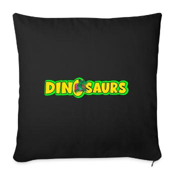 Here comes trouble dino für eine Dinosaurier - Sofakissenbezug 45 x 45 cm - Schwarz - Vorne