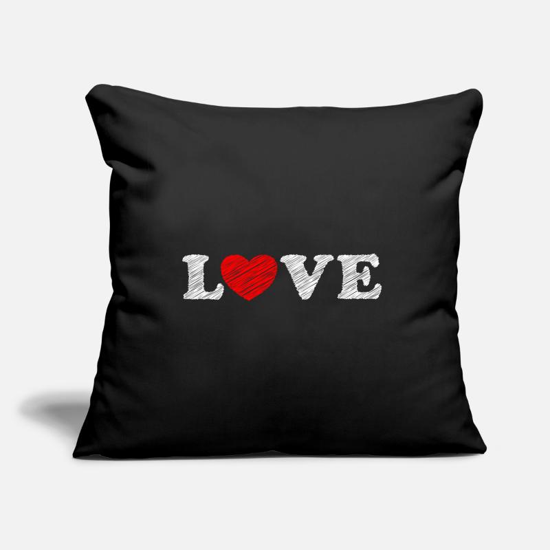 Love Herz Scribble Sofakissenbezug 45 x 45 cm