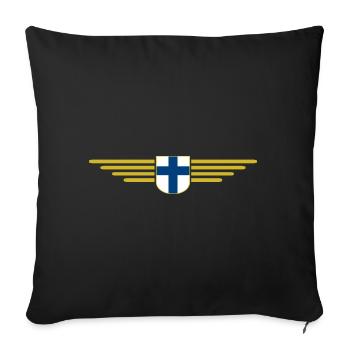 Conception de t-shirts en Finlande – Nordic Style & Nature - Housse de coussin décorative 45 x 45 cm - noir - Devant