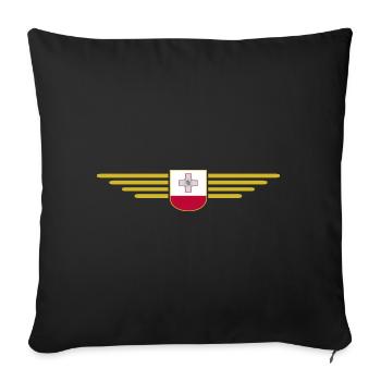 Malta T-Shirt – For Island Fans - Sofa pillowcase 17,3'' x 17,3'' (45 x 45 cm) - black - Front