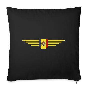 Moldova T-Shirt – Proud of Moldova - Sofa pillowcase 17,3'' x 17,3'' (45 x 45 cm) - black - Front