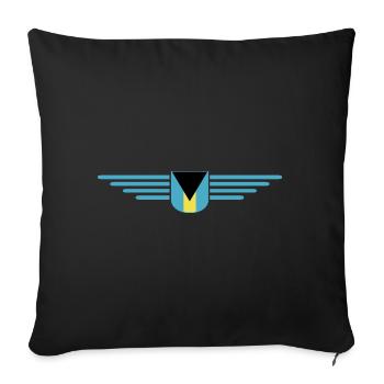 Fans des Bahamas : Design tropical - Housse de coussin décorative 45 x 45 cm - noir - Devant