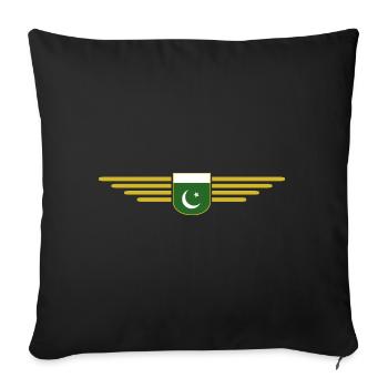 Pakistan Design – Proud of the homeland - Sofa pillowcase 17,3'' x 17,3'' (45 x 45 cm) - black - Front