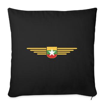 Myanmar T-Shirt – Ein Hauch von Tradition - Sofakissenbezug 45 x 45 cm - Schwarz - Vorne