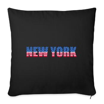 NEW YORK Flag - Sofa pillowcase 17,3'' x 17,3'' (45 x 45 cm) - black - Front
