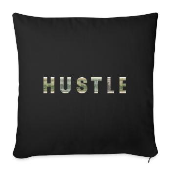 Hustle Dollar Bill Texture Motivation Inspiration - Sofa pillowcase 17,3'' x 17,3'' (45 x 45 cm) - black - Front